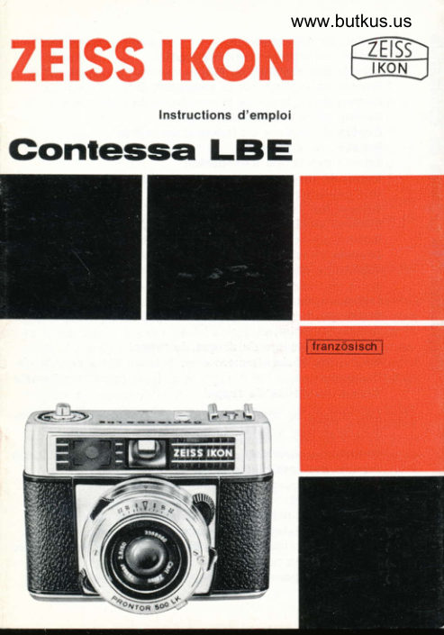 Zeiss Ikon Contessa LBE manual cover
