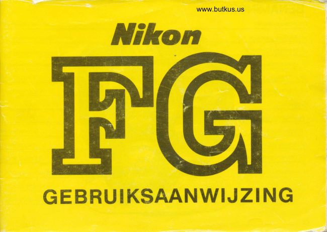 Nikon FG Gebruiksaanwijzing manual cover