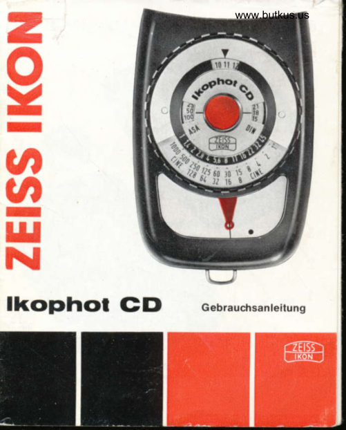 Zeiss Ikon Ikophot CD manual cover