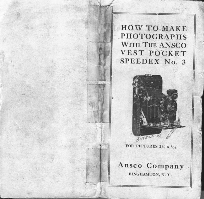 ANSCO Vest Pocket Speedex No. 3 manual cover