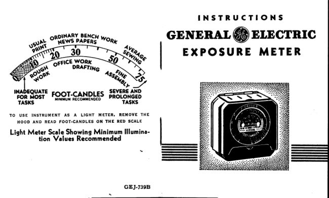 GE Exposure Meters instructions manual cover