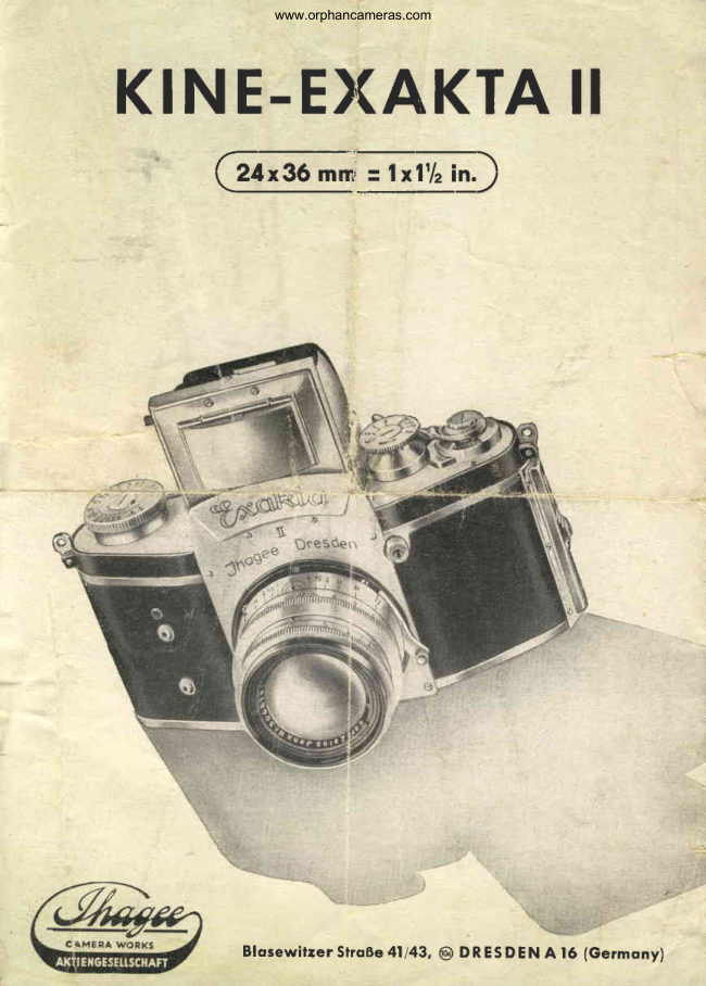 Kine - Exakta II Booklet manual cover