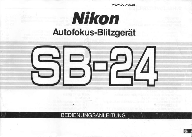 Nikon Autofokus-Blitzgerat SB-24 manual cover