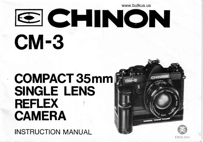 Chinon CM-3 Instructions scanned manual cover
