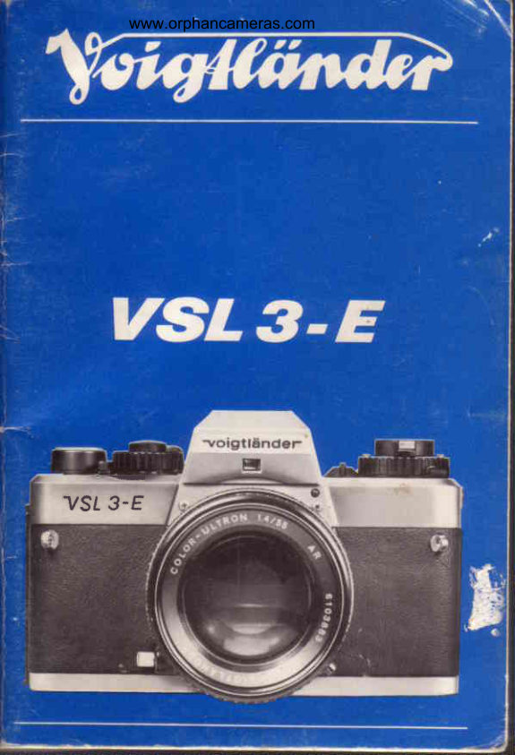 Voigtlander VSL 3-E manual cover