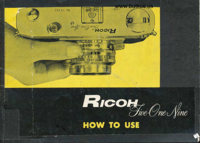 Ricoh Five One Nine (Ricoh 519) - no meter manual cover