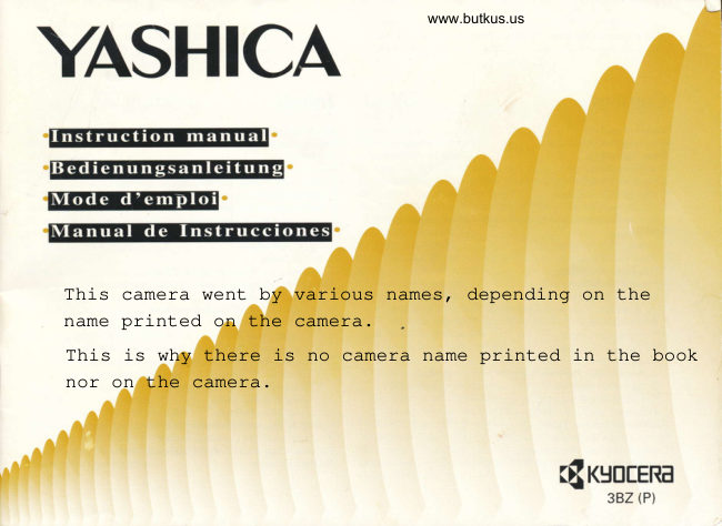 Yashica Zoom Image 90 Super and some 5 other names ! manual cover