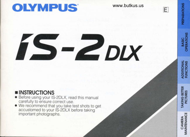 Olympus IS-2 DLX manual cover