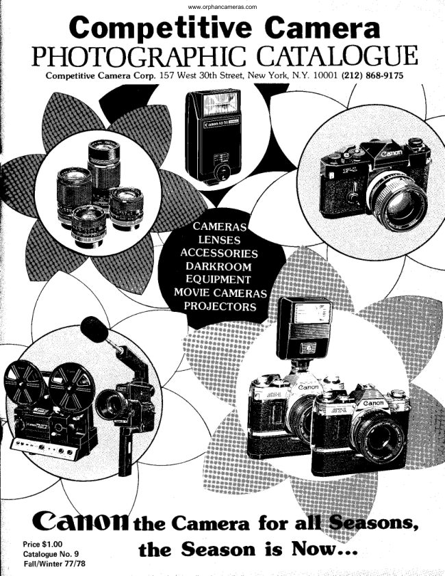 Competitive camera manual cover