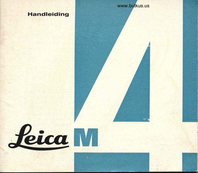 LEICA M4 HANDLEIDING manual cover