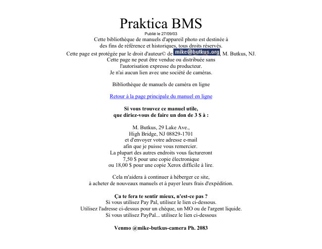 Praktica A TRANSLATED manual cover