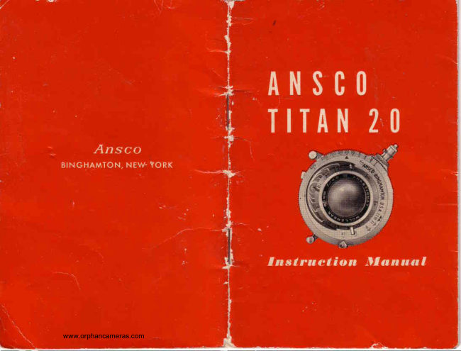 Ansco Titan 20 manual cover
