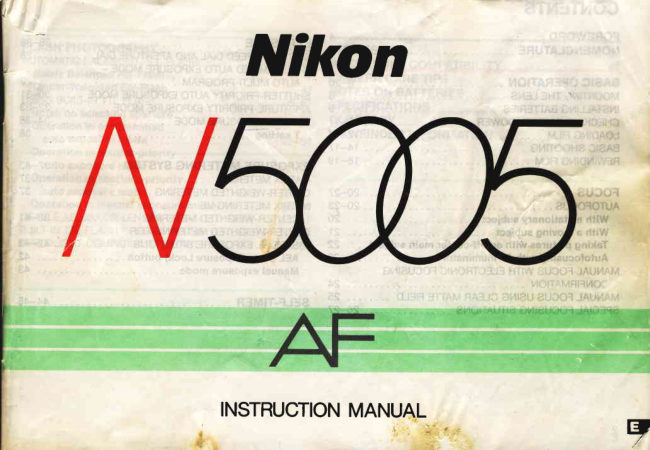 Nikon N5005 AF manual cover