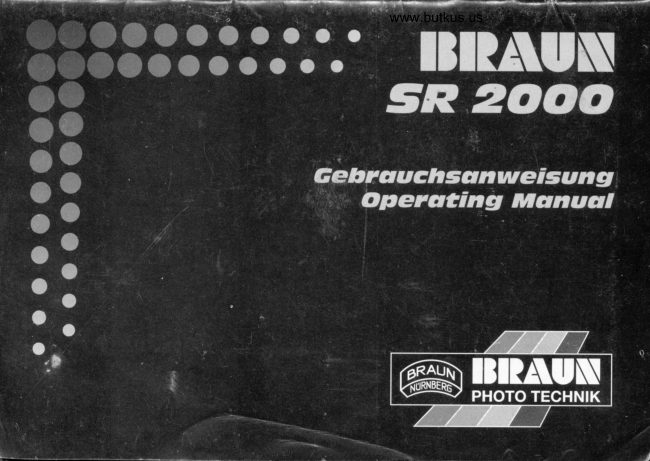 Braun SR 2000 manual cover