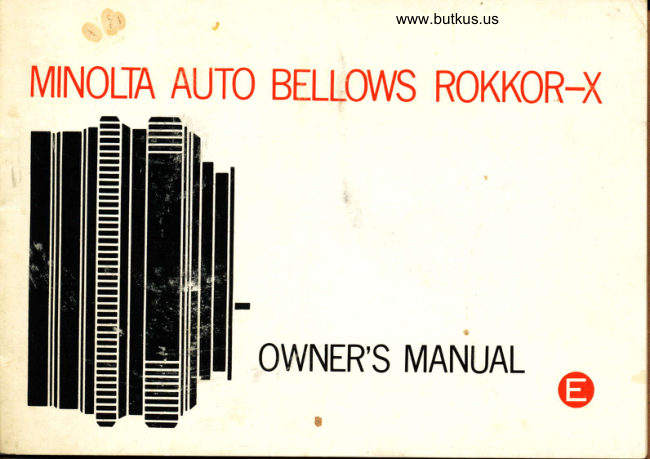 Minolta Auto Bellows Rokkor-X manual cover