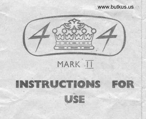 Mark II 4X4 127 film camera manual cover