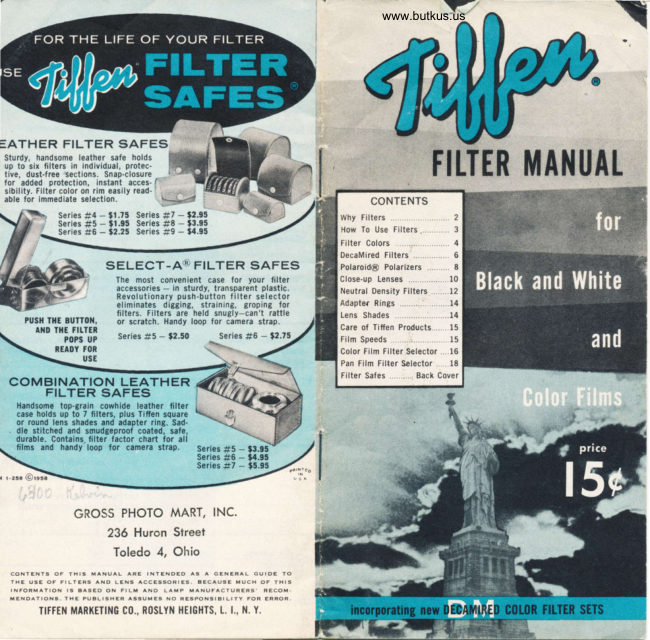 Tiffen Filter manual cover