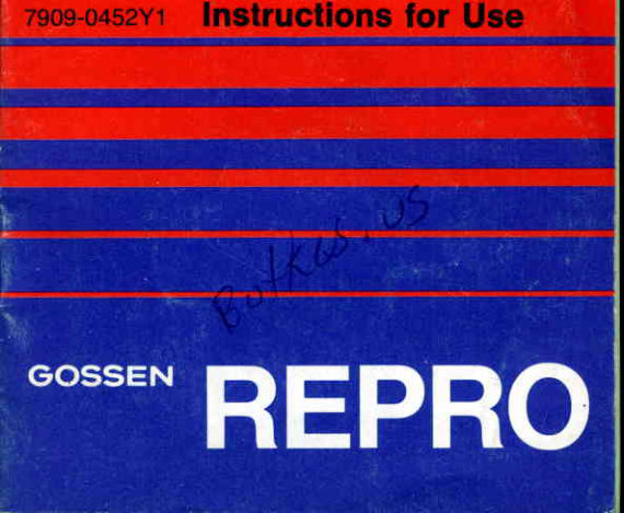 Gossen PILOT manual cover