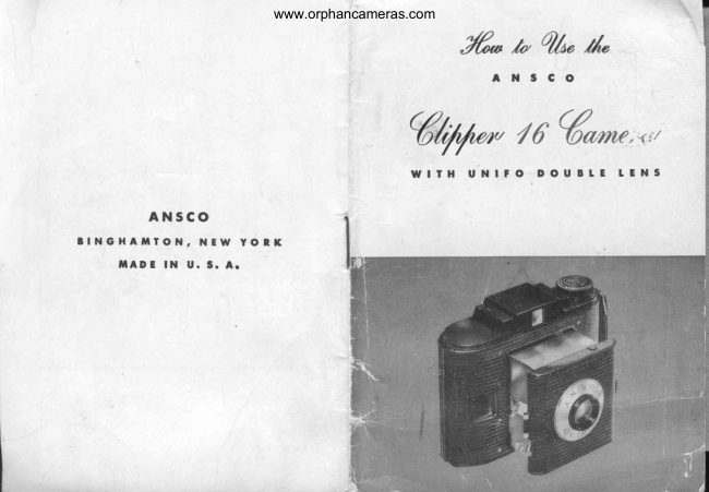 Ansco Clipper 16 manual cover