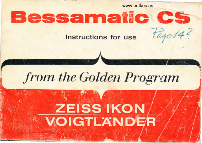 Voigtlander Bessamatic CS manual cover