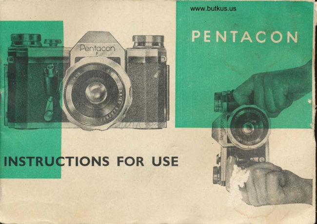Pentacon - F manual cover