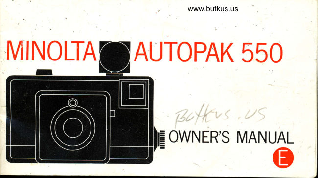 Minolta Autopak 550 manual cover