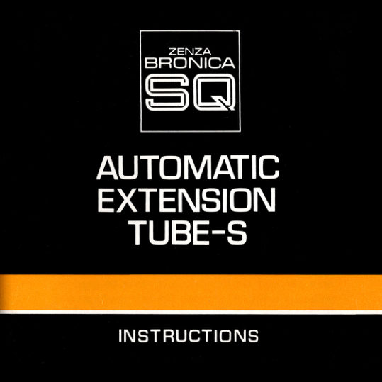 Bronica SQ Extension Tubes manual cover