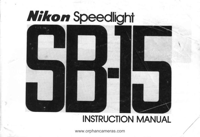 Nikon SB-15 manual cover