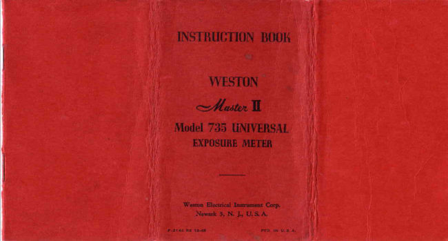 FIRST Weston Master II manual cover