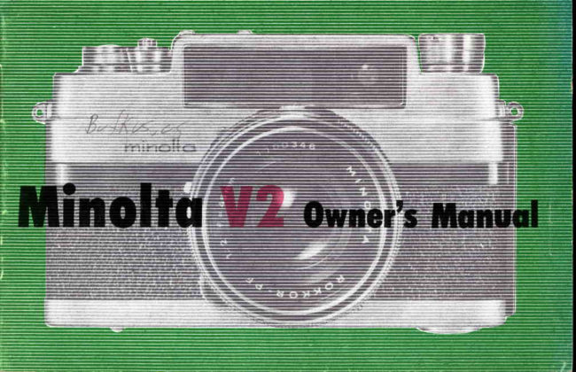 Minolta V2 manual cover