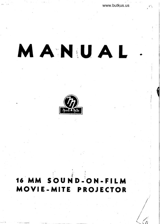 Movie-Mite 16mm Projector manual cover