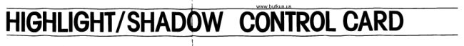 Minolta Highlight Shadow Control Card manual cover
