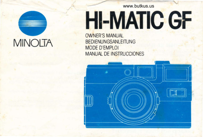 Minolta Hi Matic Gf manual cover