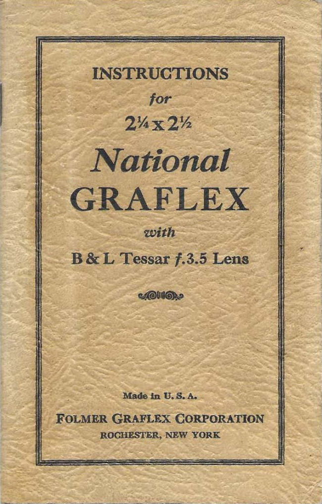 Graflex National I manual cover