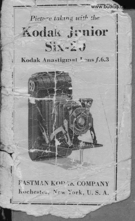 Kodak Junior Six-20 manual cover