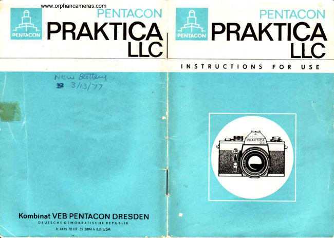 Praktica LLC manual cover