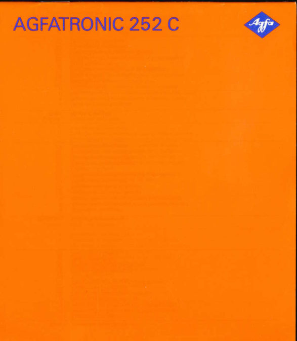 Agfa Agfatronic 252C manual cover