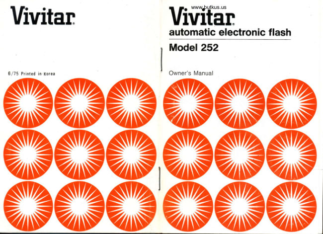 Vivitar 252 flash - 39 pages, more info manual cover