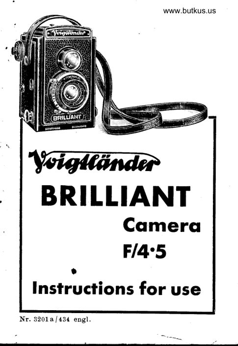 Voigtländer THE BRILLIANT F7.7 manual cover