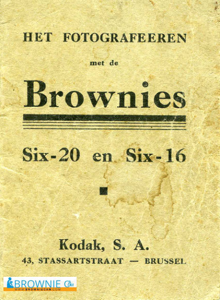 Kodak Het fotografeeren met de Brownies Six-20 en Six-16Belgium manual cover