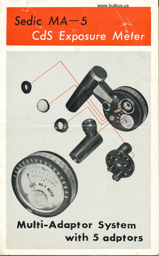 Sedic MA-5 CdS meter manual cover