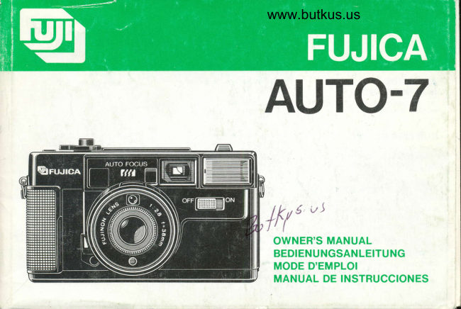 Fujica Auto-7 manual cover