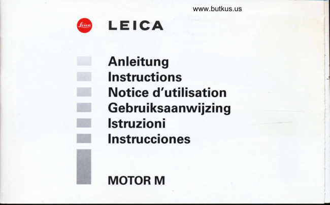 Leica Motor M manual cover