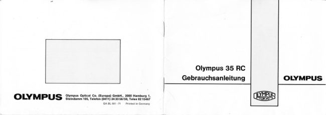 Olympus 35 RC manual cover