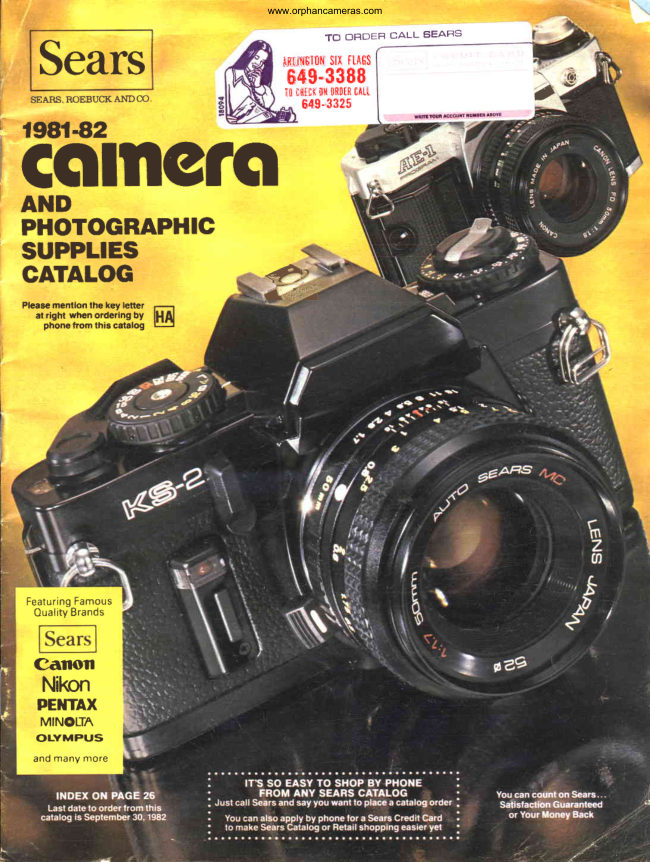 Sears cameras and supplies - 1981-82 manual cover
