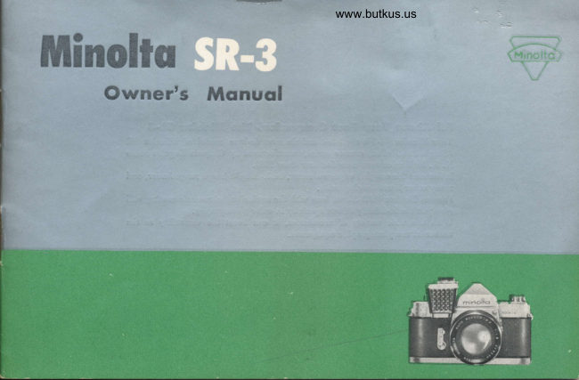 Minolta SR-3 manual cover