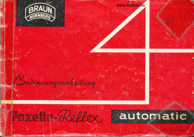 Braun Paxette Reflex Automatic manual cover