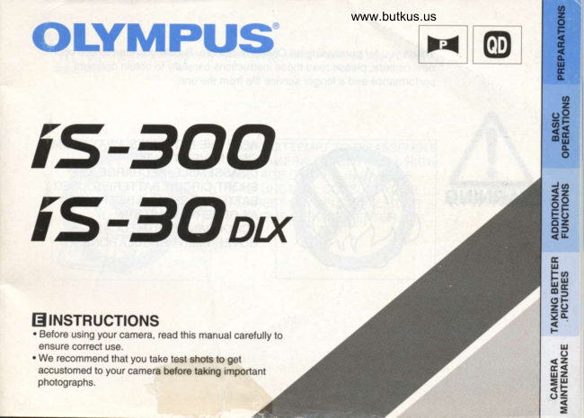 Olympus IS-300 / IS-30dlx manual cover