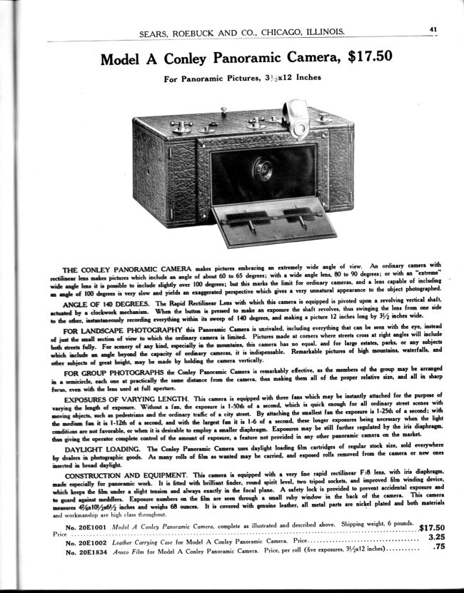 Sears Panoramic, lenses and printing accessories manual cover