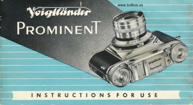 Voigtlander Prominent manual cover
